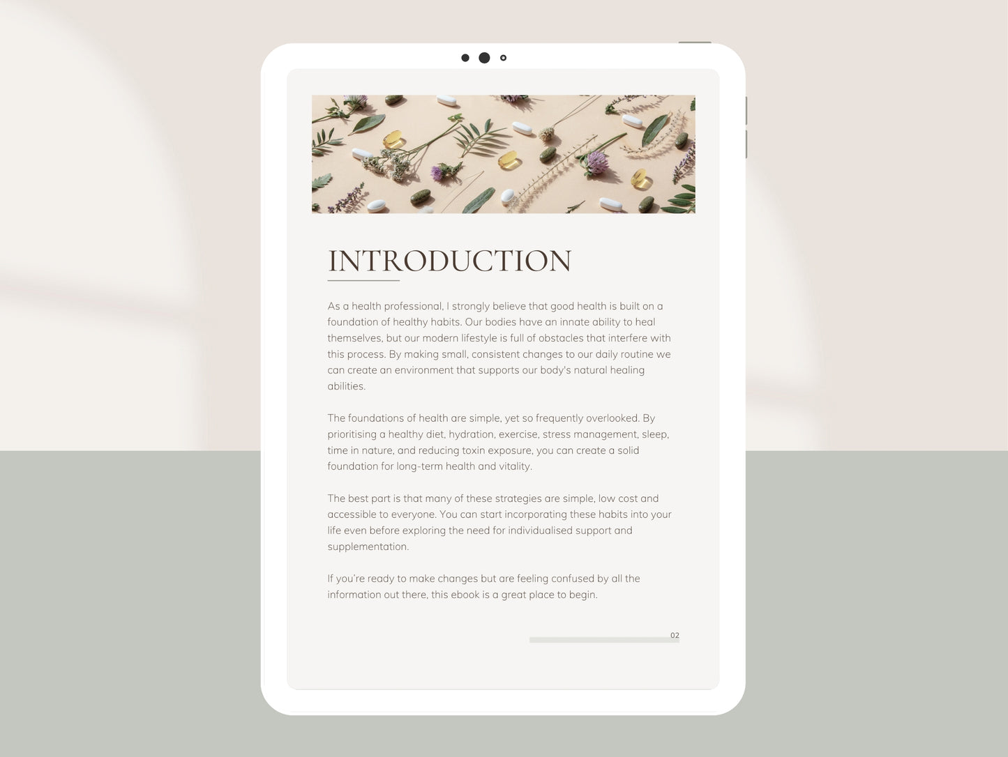 Healthy lifestyle guide Canva template for functional medicine practitioners