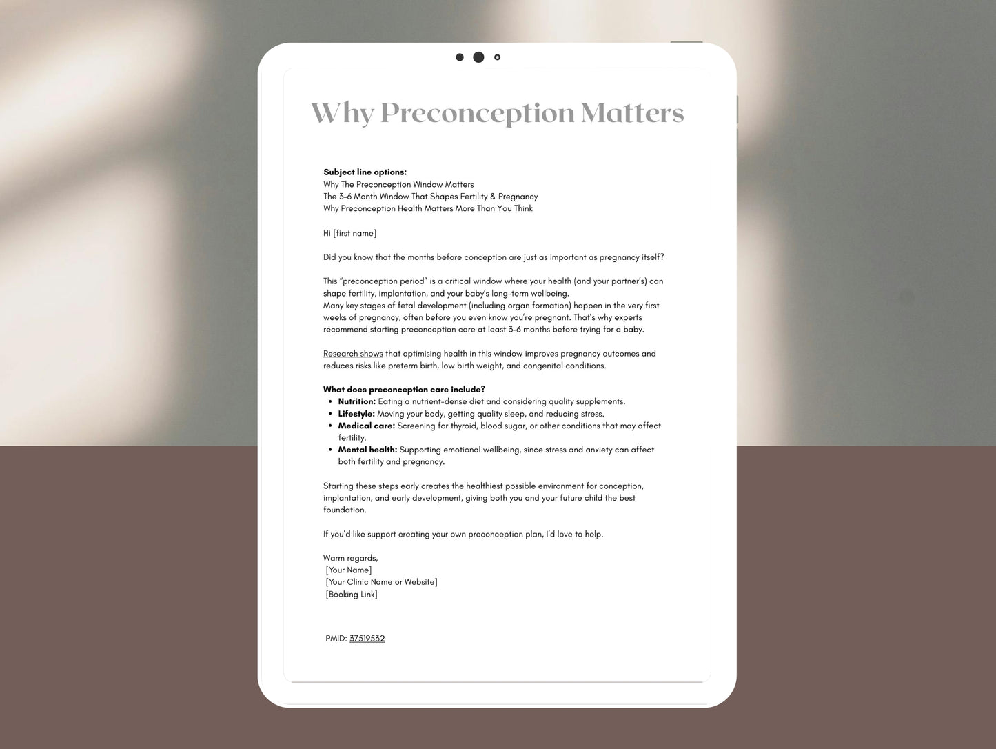 Preconception Emails (10)