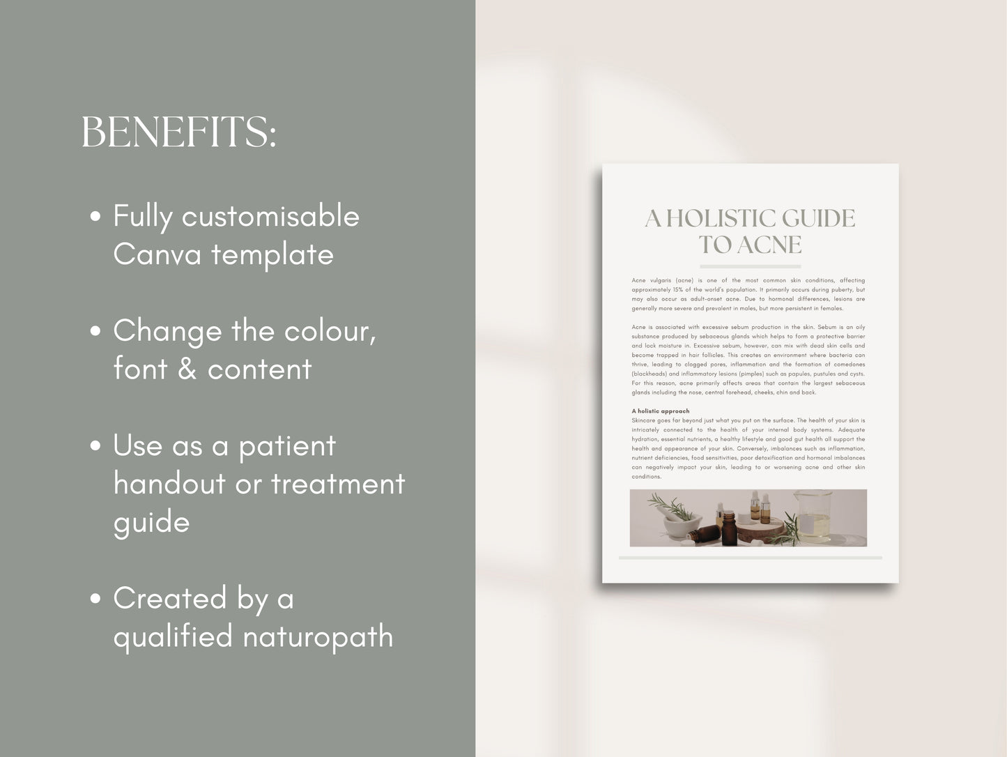 Editable acne patient handout for integrative health practitioners