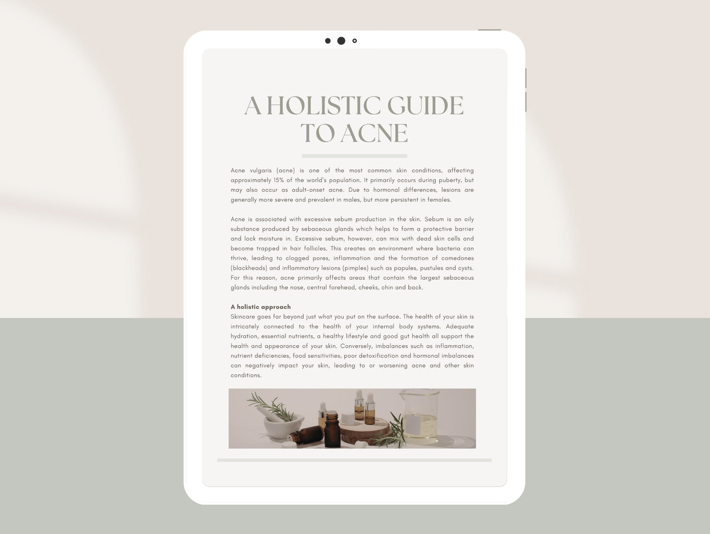 Comprehensive acne recovery booklet for naturopaths and dietitians
