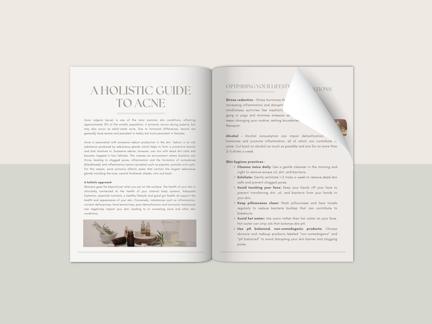 Acne patient booklet for naturopaths and functional medicine practitioners