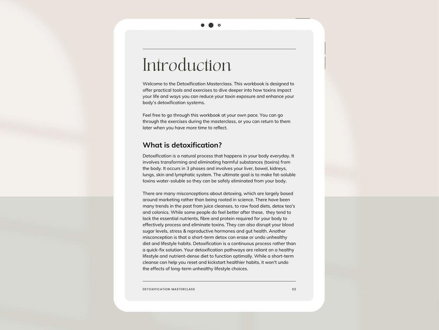 PLR detox masterclass template for passive income and client education