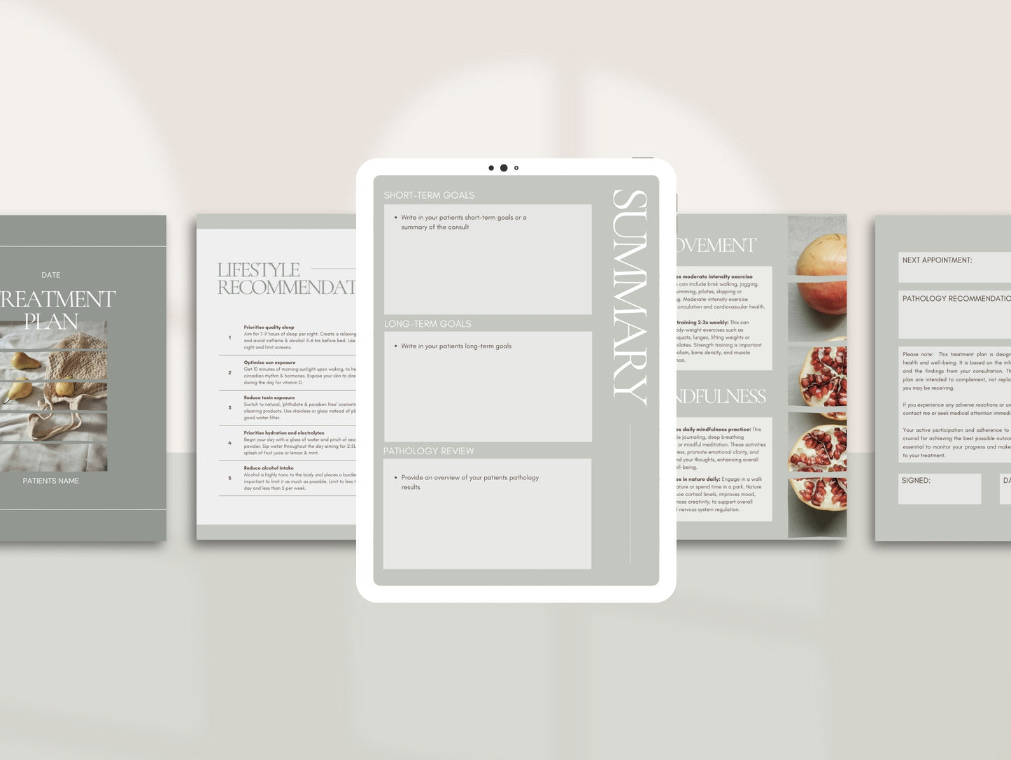 Customizable holistic treatment plan form Canva