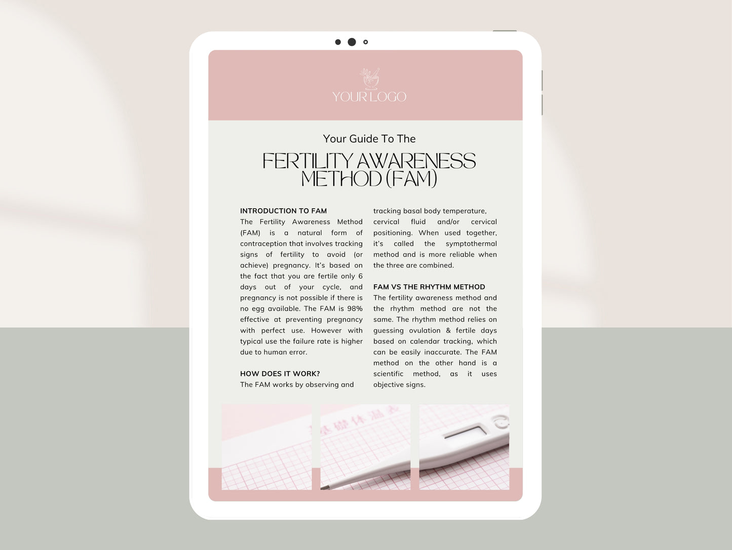 Comprehensive fertility awareness handout for naturopaths and dietitians