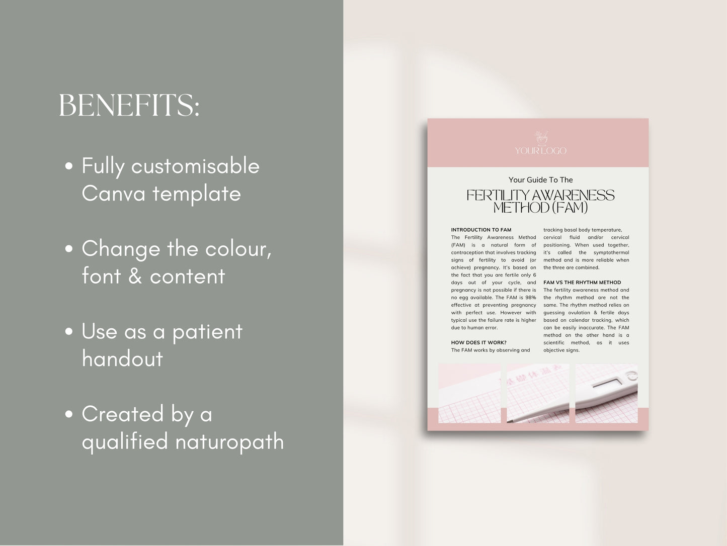 Editable fertility awareness patient handout for integrative health practitioners