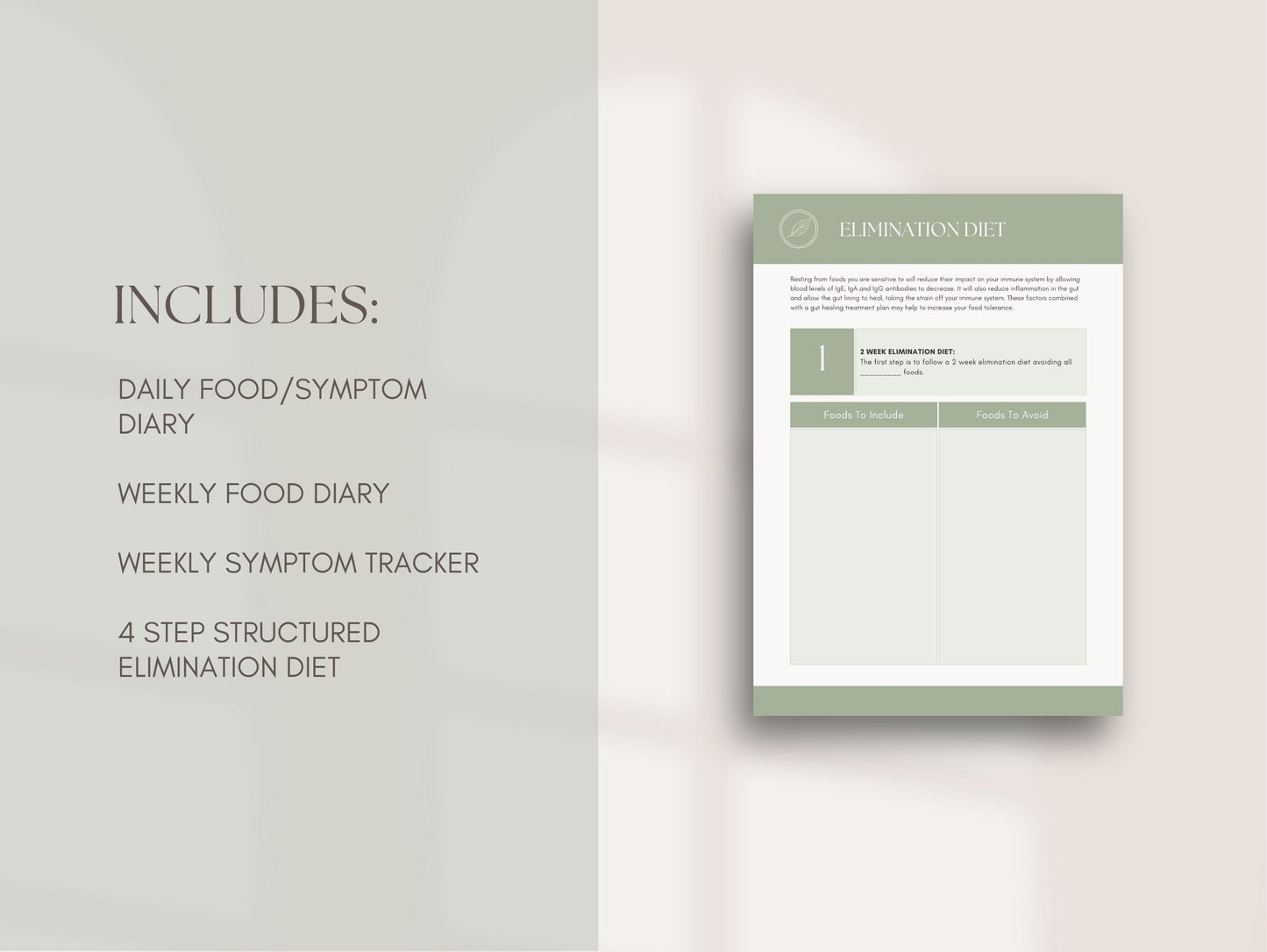 Diet Symptom Diary and Elimination Diet