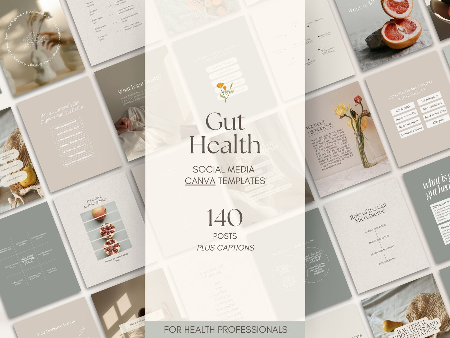 Microbiome, SIBO, IBS Instagram posts for naturopaths and functional medicine practitioners