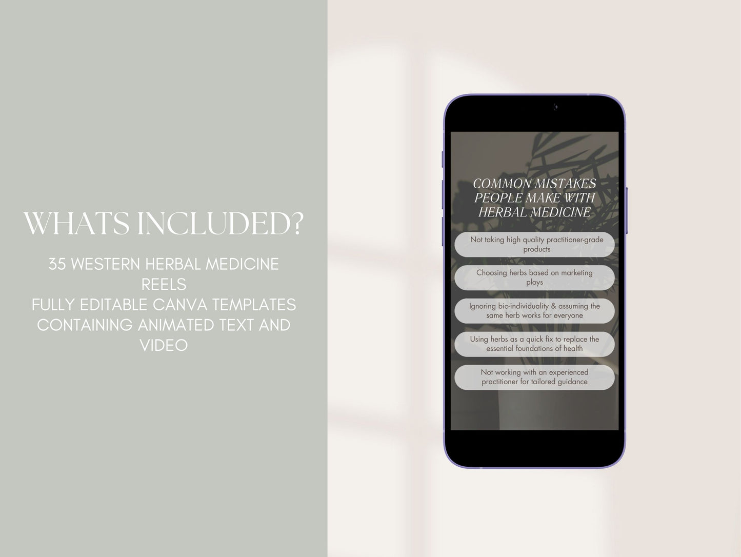 Editable herbal medicine reels Instagram content