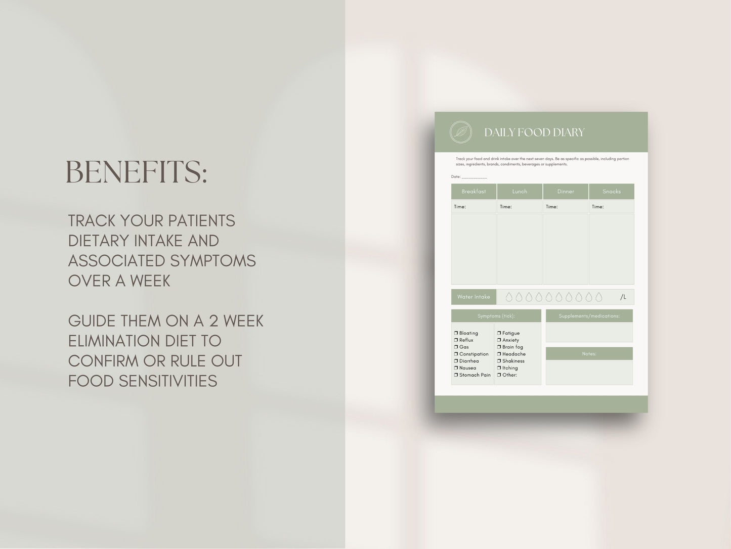 Diet Symptom Diary and Elimination Diet