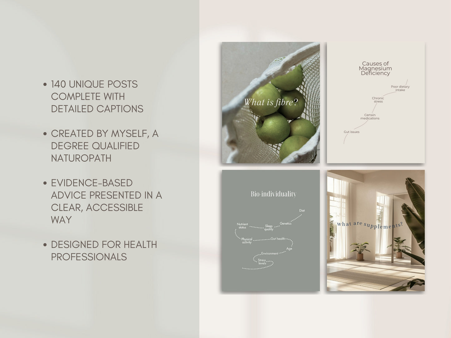 Editable Instagram nutrition templates for integrative health practitioners