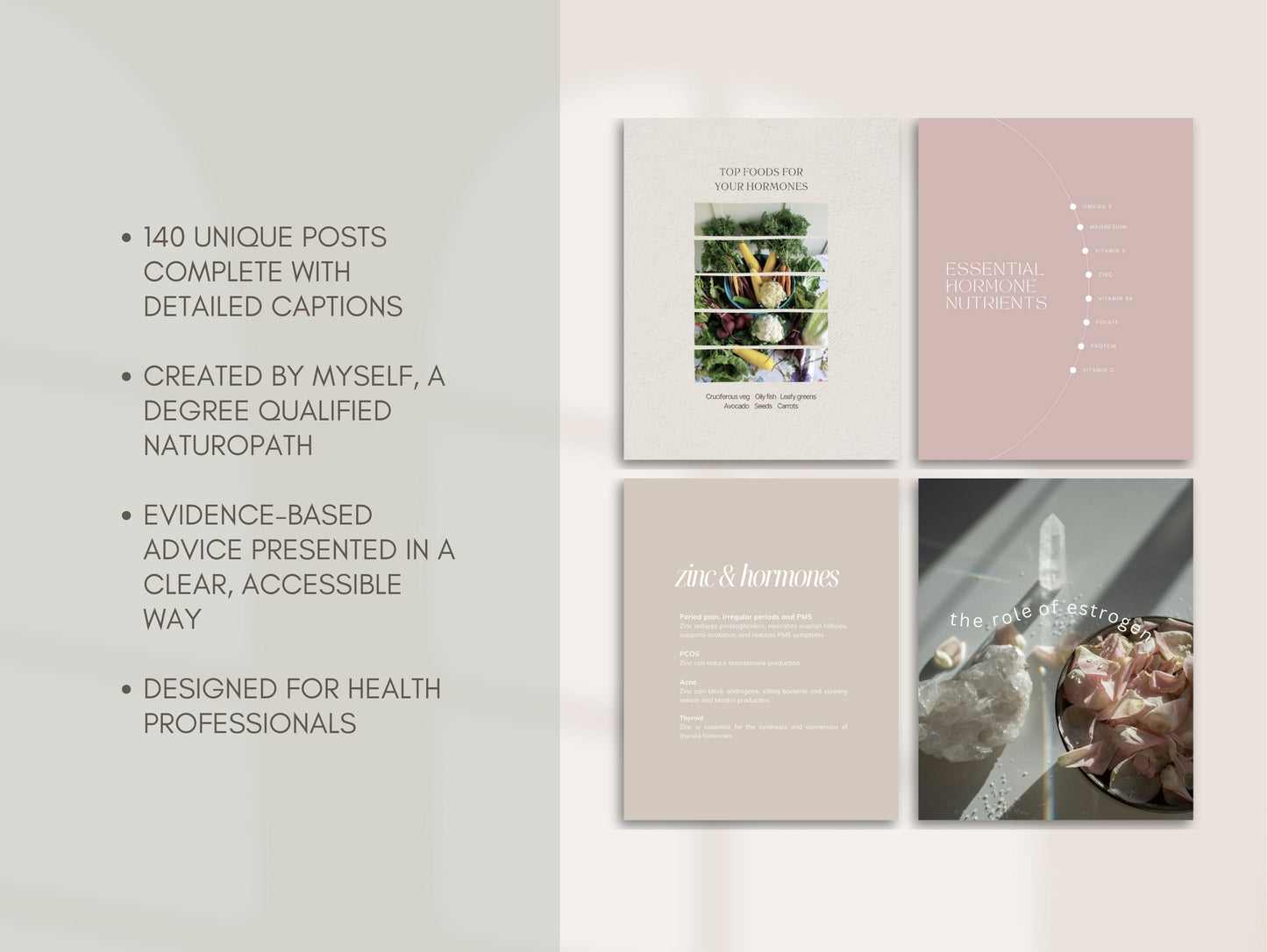 Editable Instagram hormone templates for integrative health practitioners