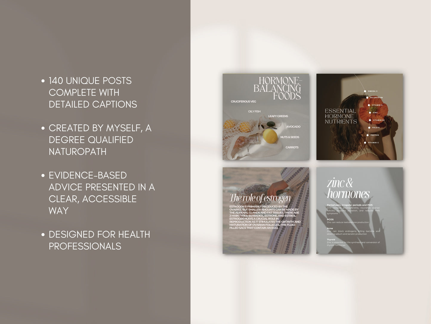 Hormone Instagram Canva Templates - Aesthetic