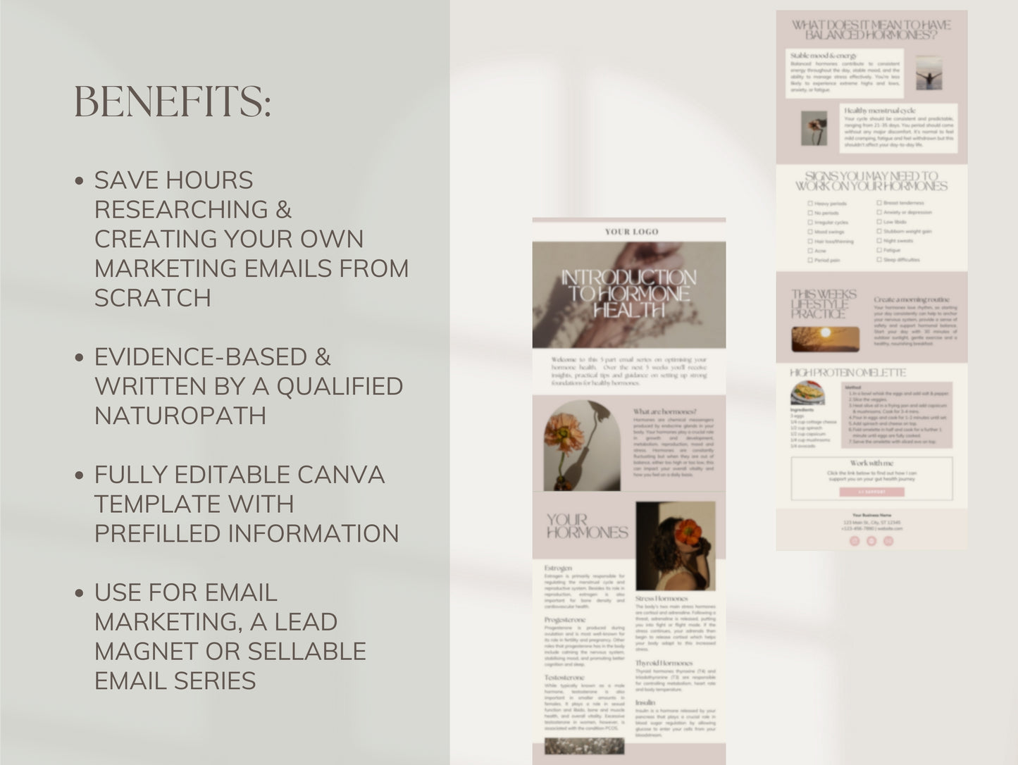 Hormone health email series for naturopaths and wellness professionals