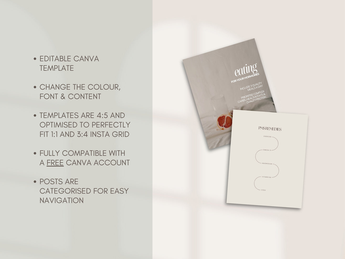 White-label Instagram templates for hormone health and wellness marketing