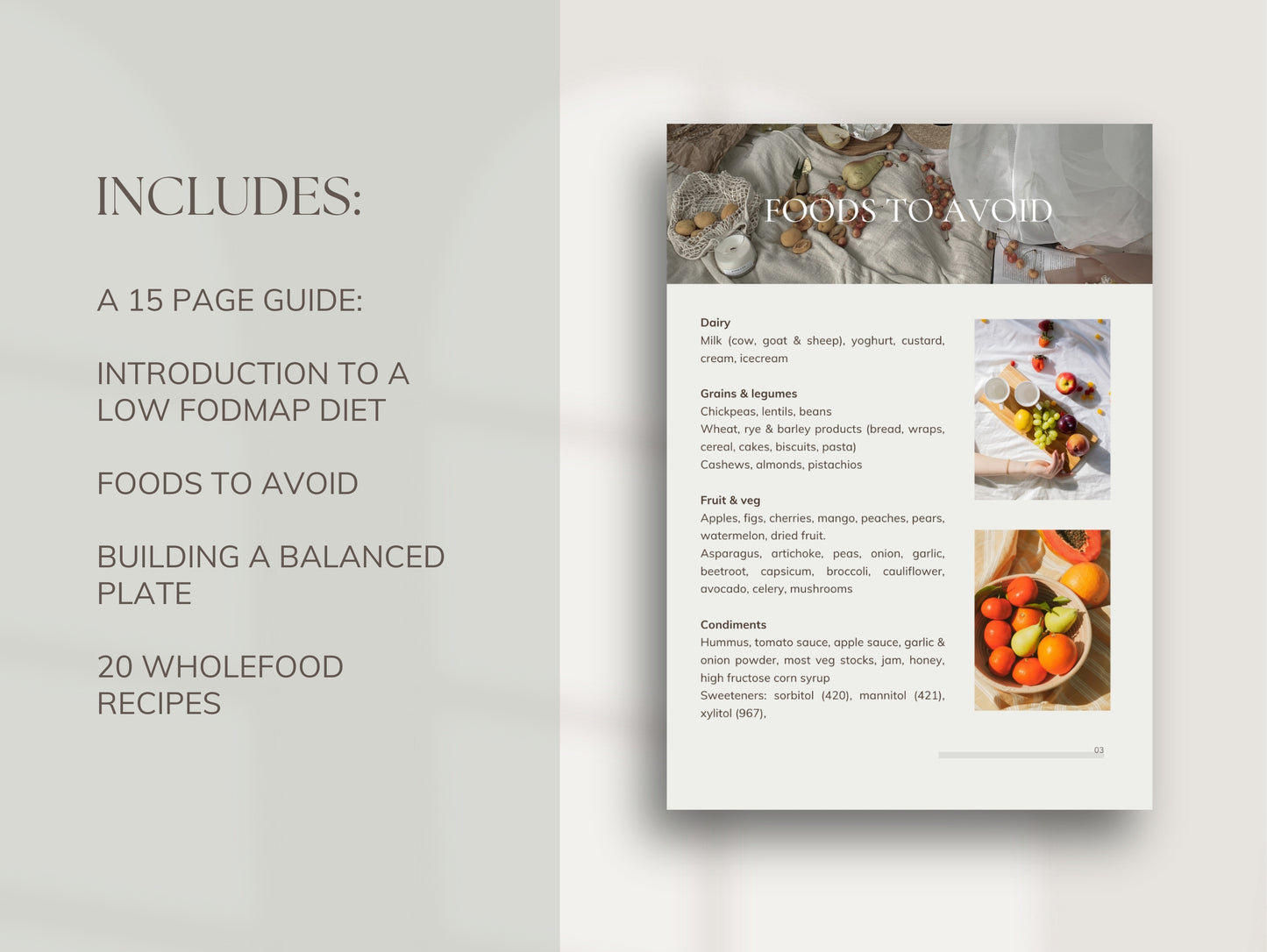 Done-for-you low FODMAP meal plan template for IBS support