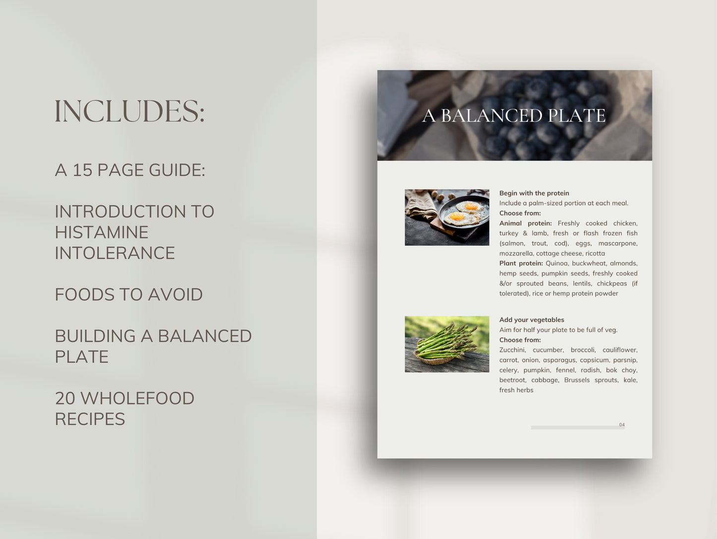 Done-for-you low histamine meal guide for integrative health professionals
