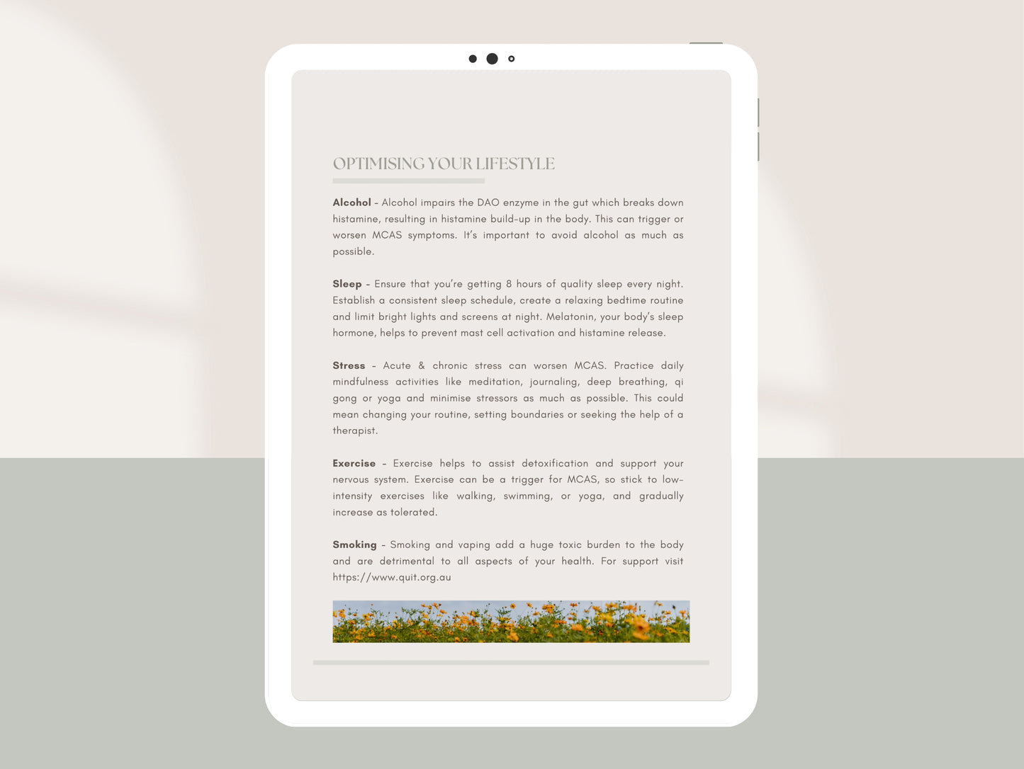 Client-ready MCAS patient booklet for holistic health practitioners