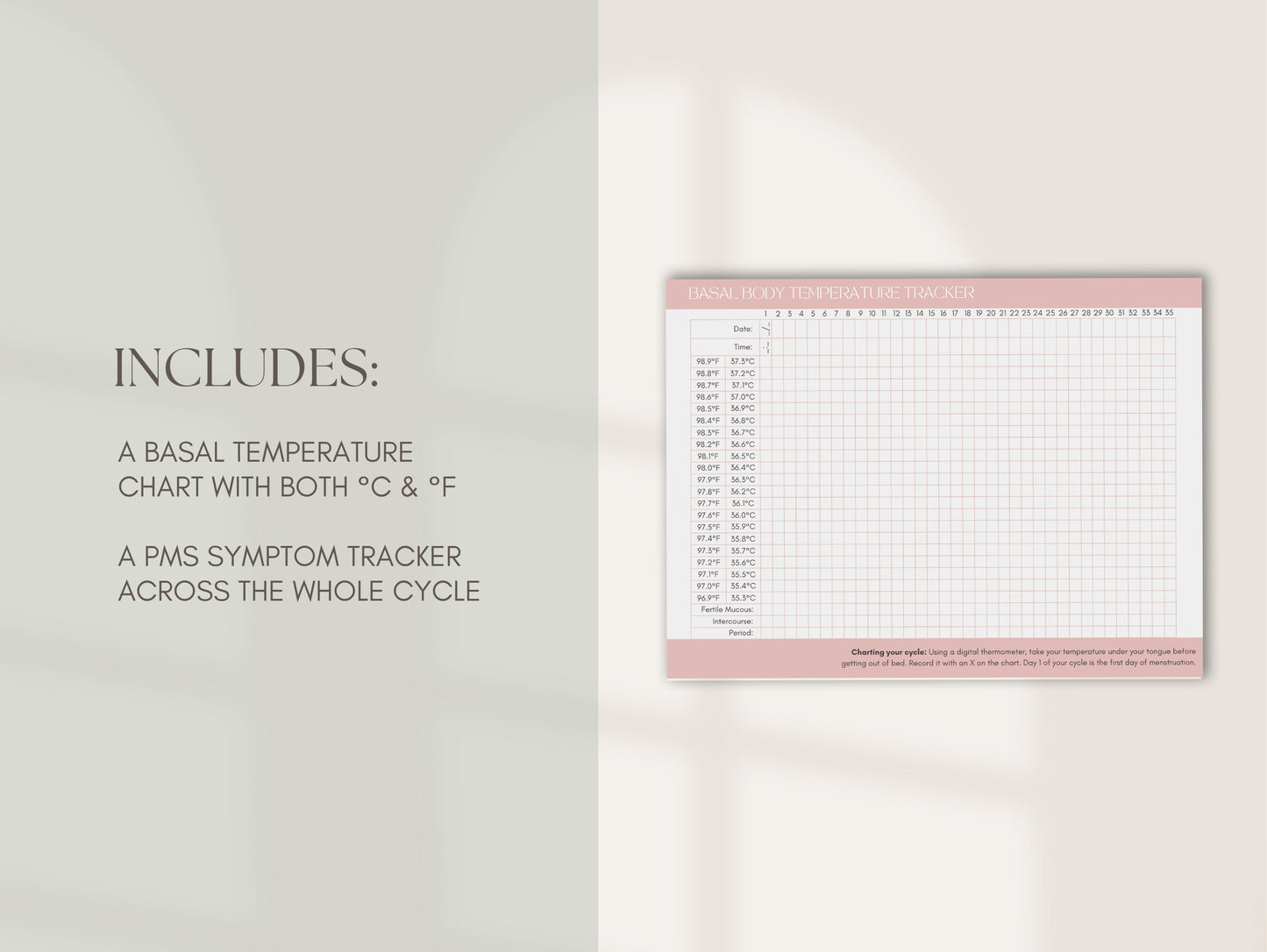 PMS tracker and cycle chart for naturopaths and hormone practitioners