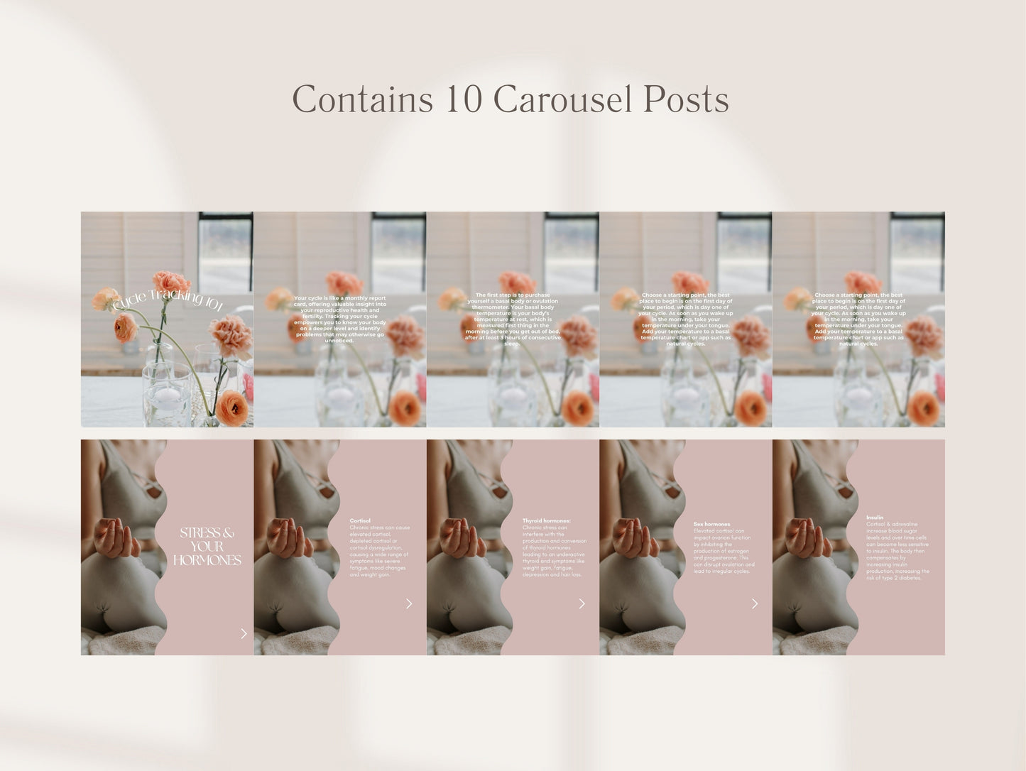 Client-ready hormone Instagram posts for functional medicine practitioners