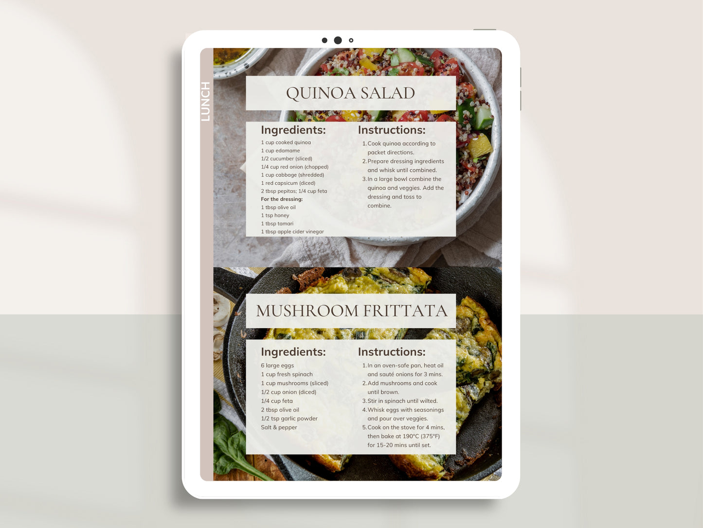 Mediterranean diet Canva template with naturopathic recipes and meal ideas