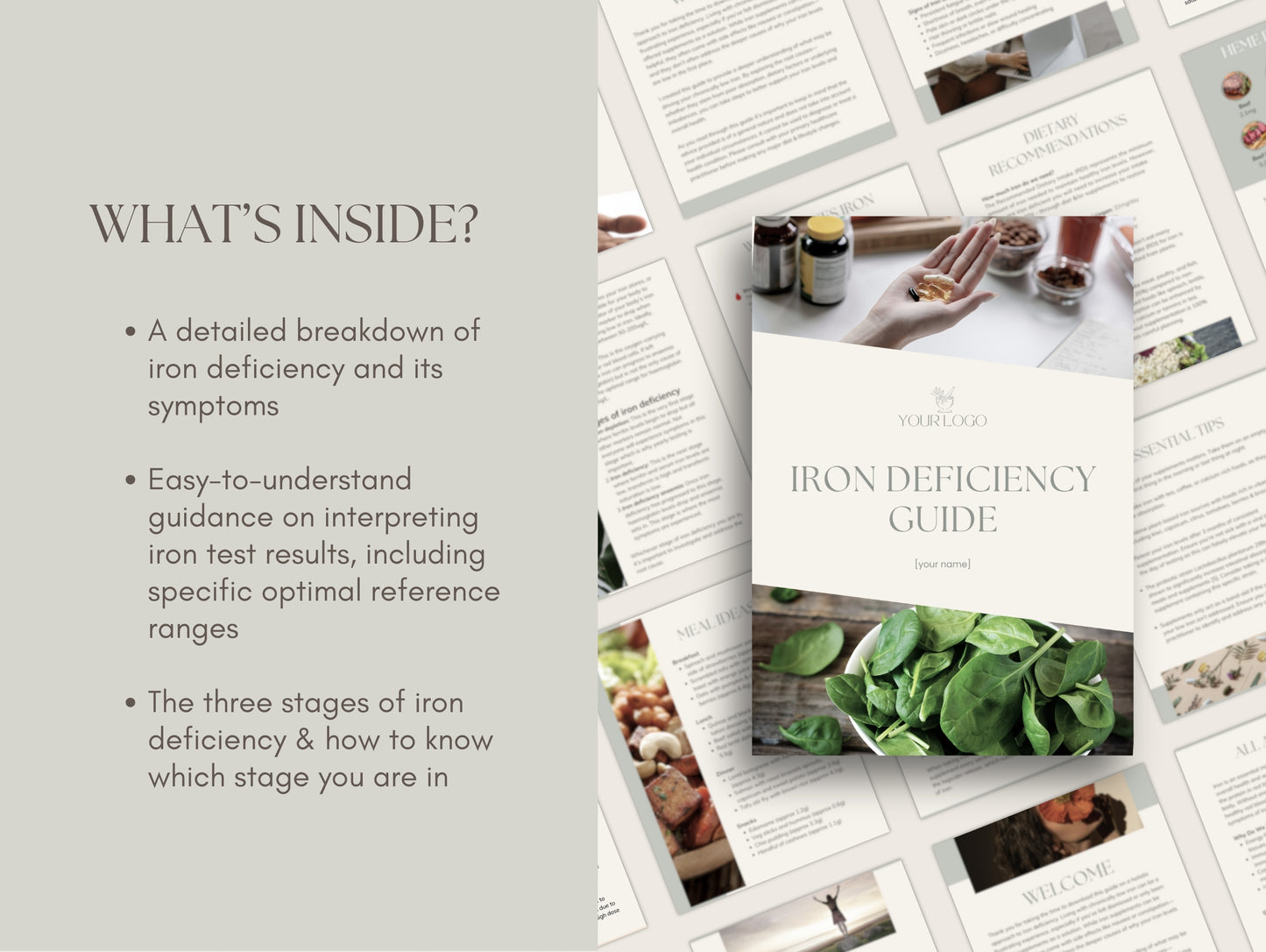 Editable iron deficiency handout for integrative health practitioners