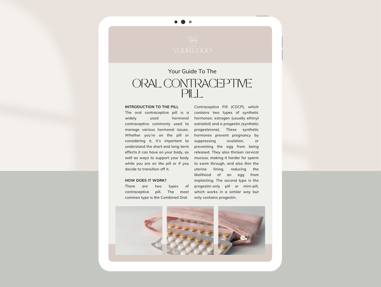 Comprehensive oral contraceptive nutrition handout for naturopaths and dietitians