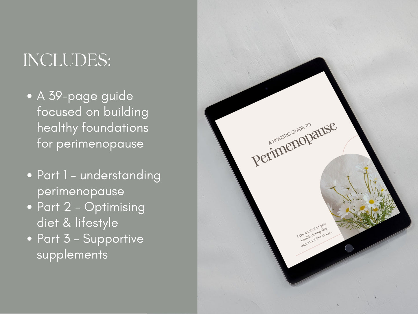 Editable perimenopause guide eBook for holistic health practitioners