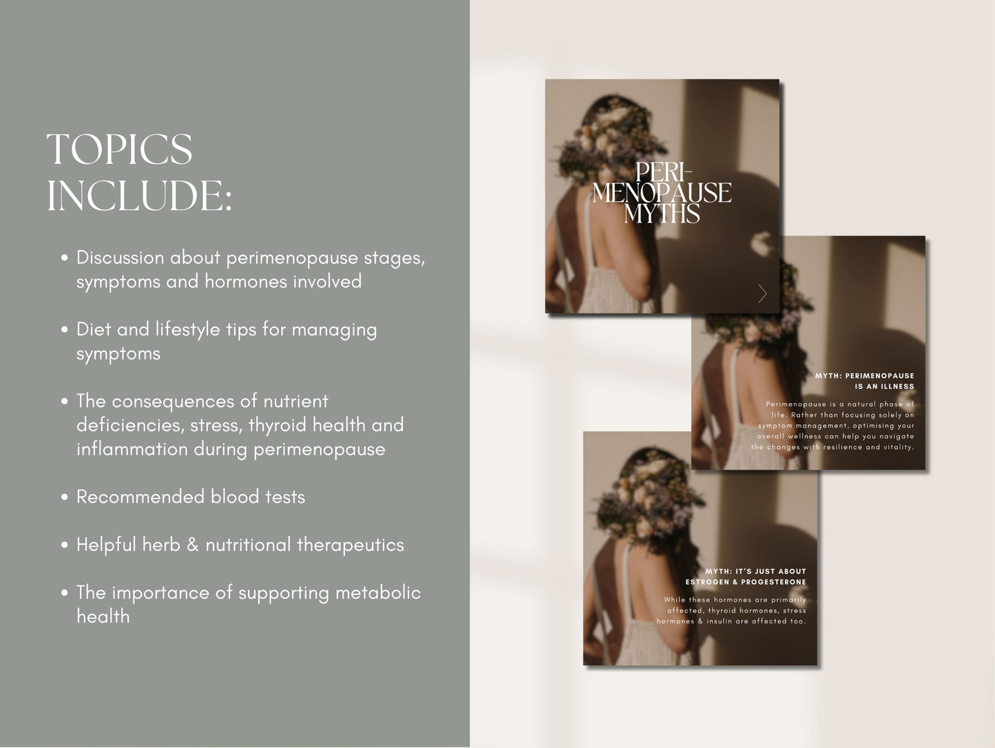 Done-for-you perimenopause Instagram content for NDs