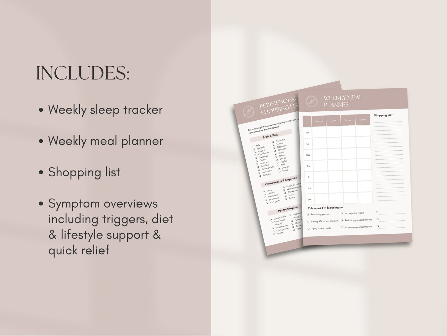 Menopause Worksheets