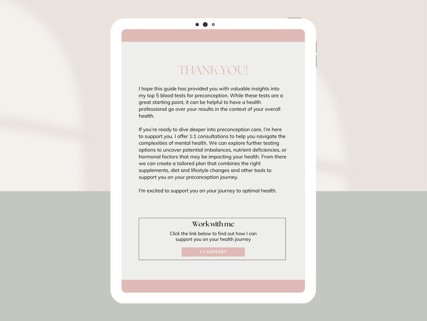 Preconception health blood test guide for functional practitioners Canva template