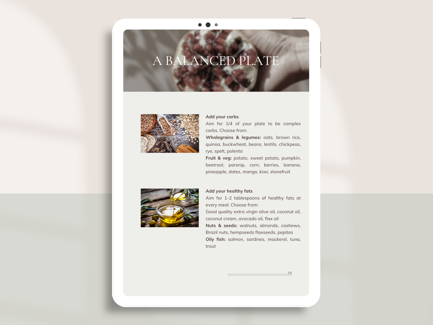 Nutritionist preconception meal plan Canva template