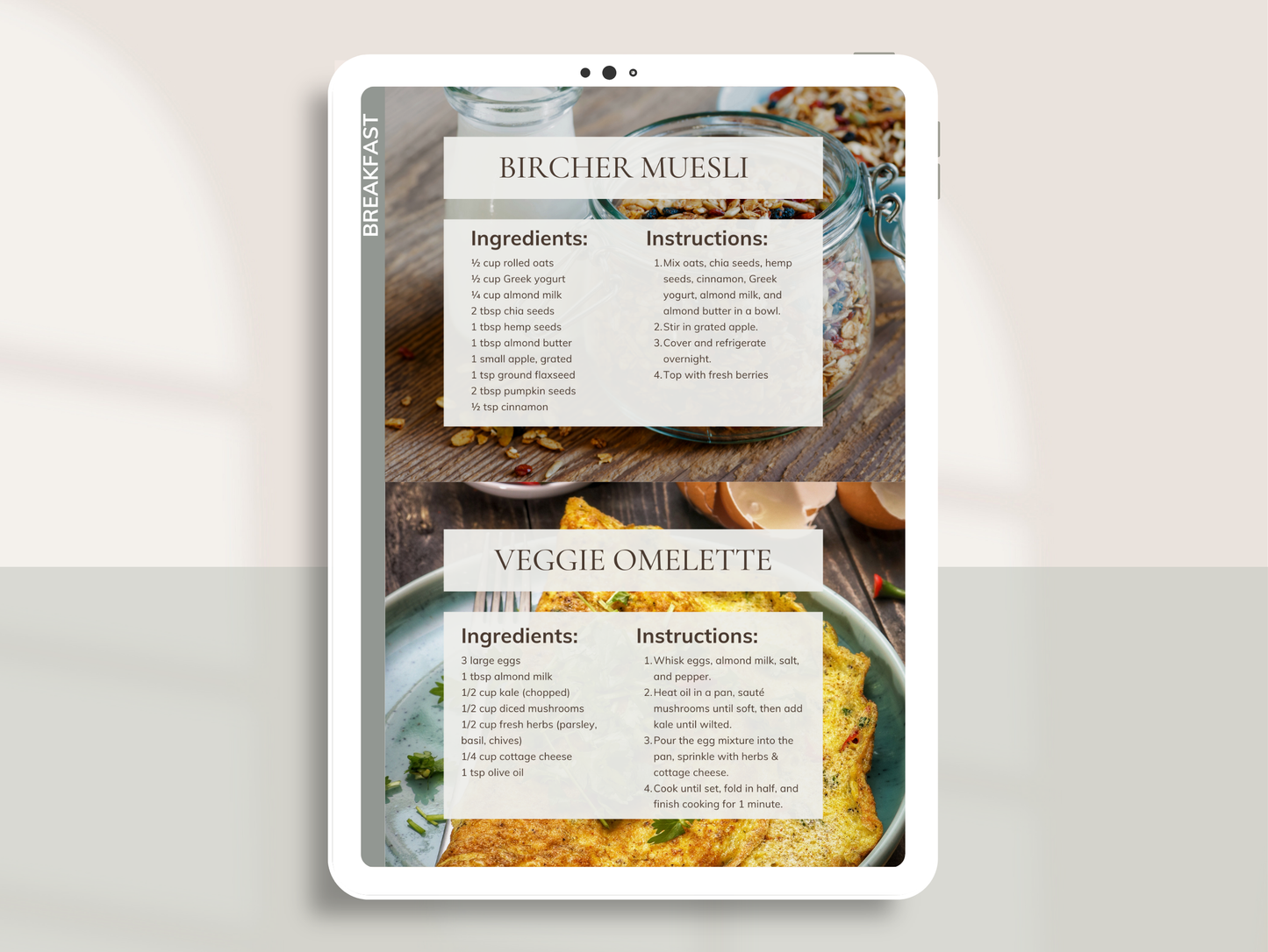Integrative fertility, pregnancy meal plan template