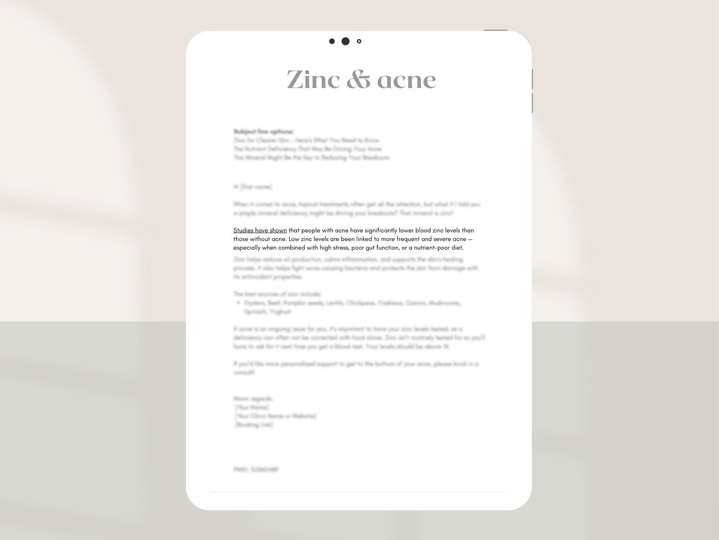 Nutrition & Skin Emails (12)