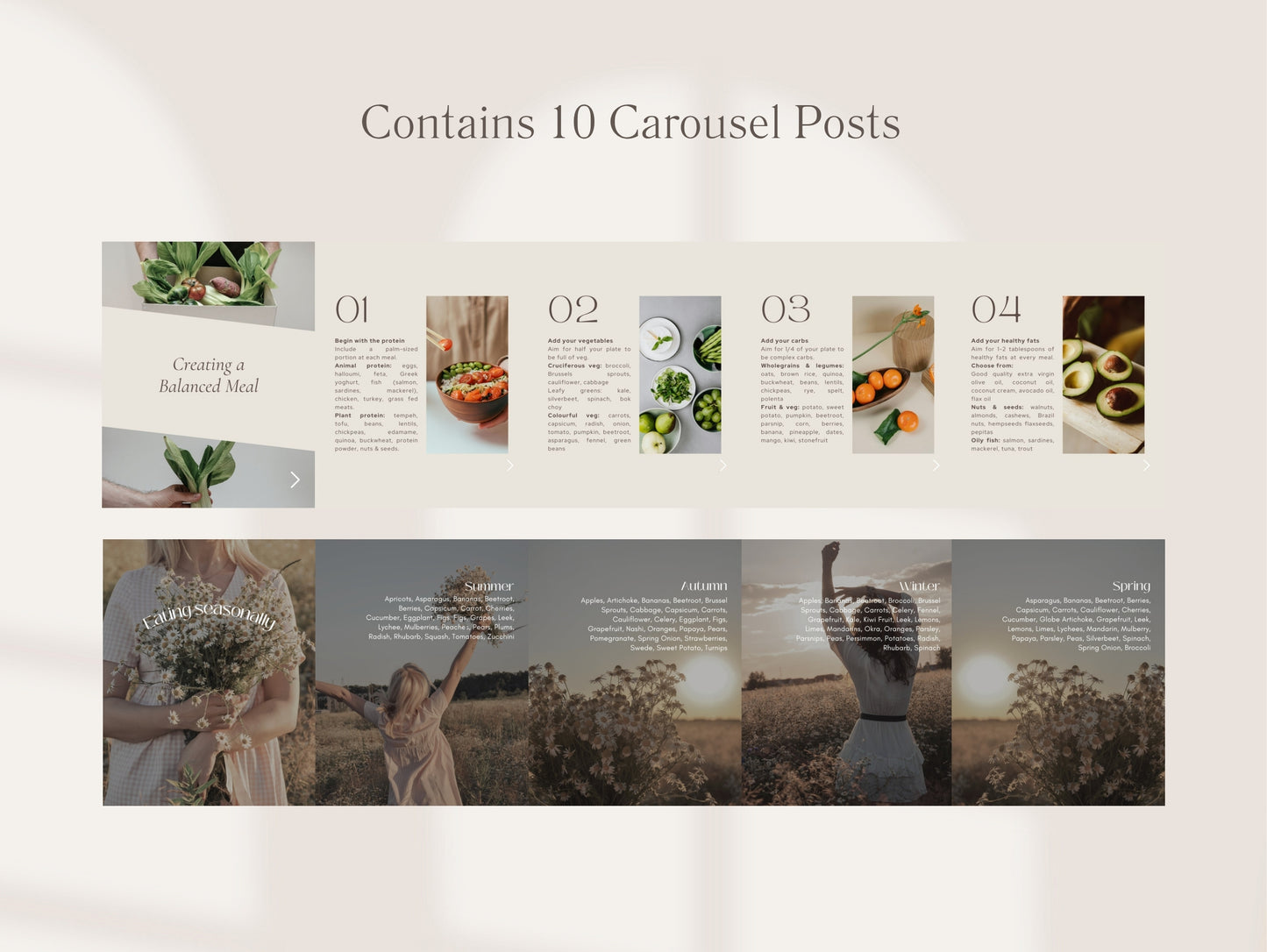Nutrition Instagram Canva Templates - Aesthetic