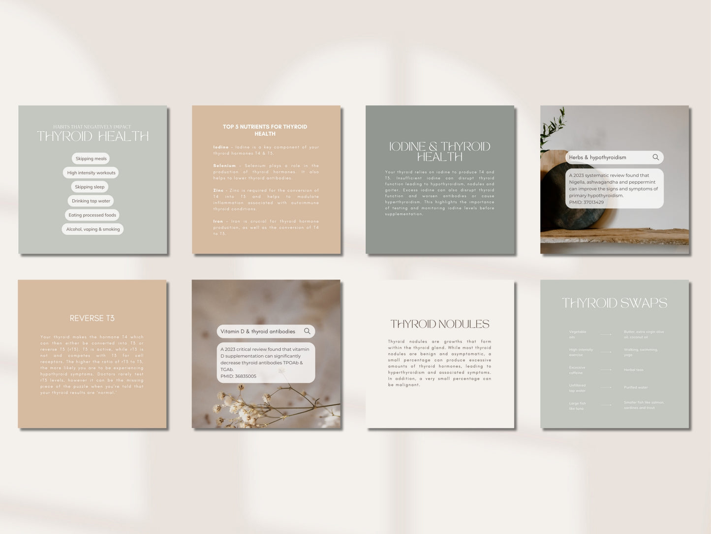 Thyroiditis Instagram templates for functional medicine practitioners
