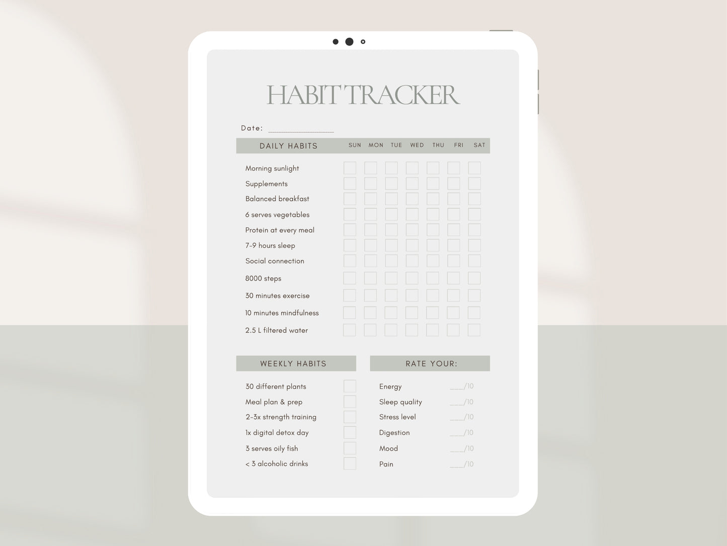 Digital treatment plan template for health coaches and NDs