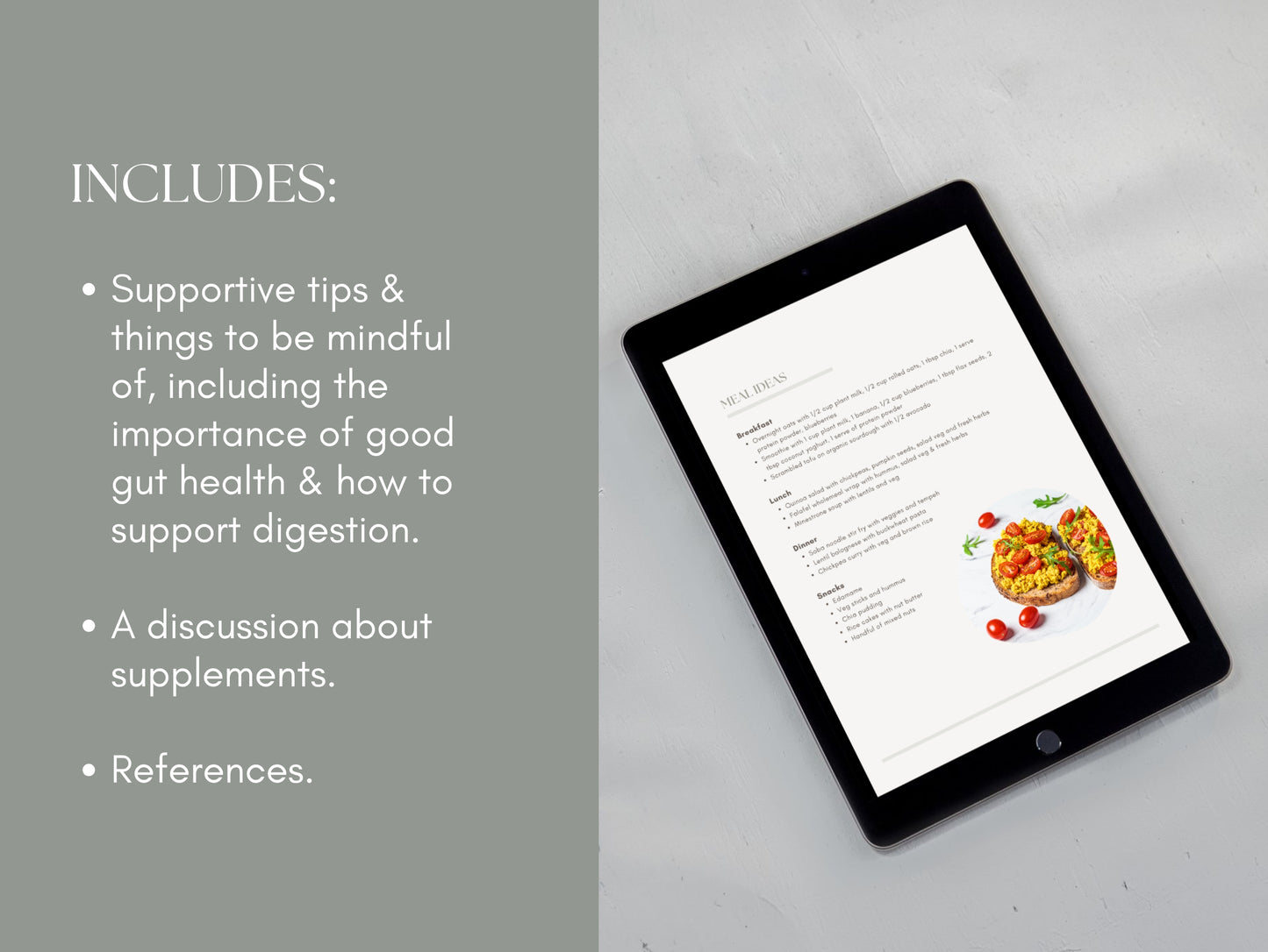 Pre-made plant-based nutrition booklet for supporting health and wellness