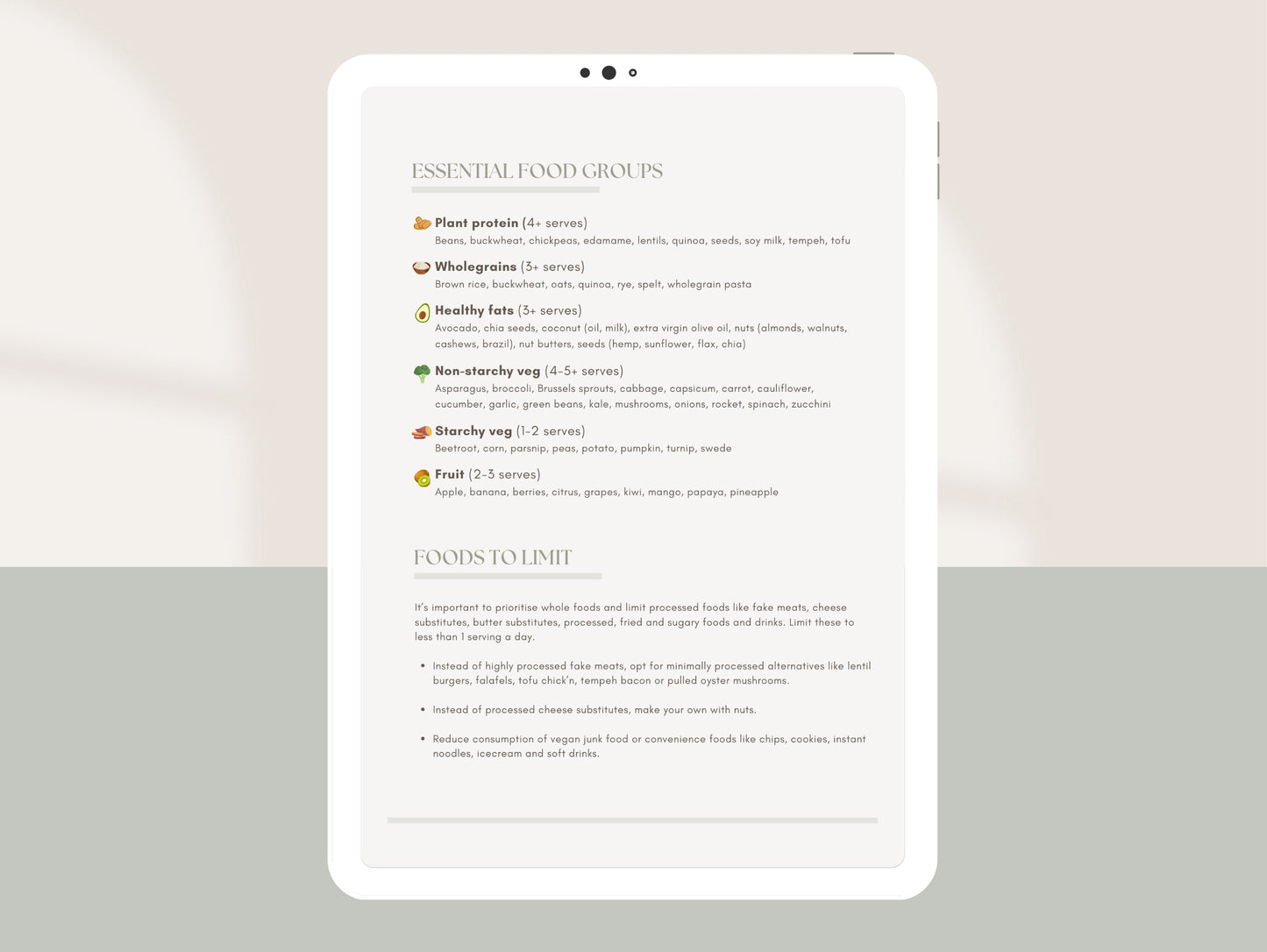 Plant-based diet patient booklet for holistic health and naturopathic practice
