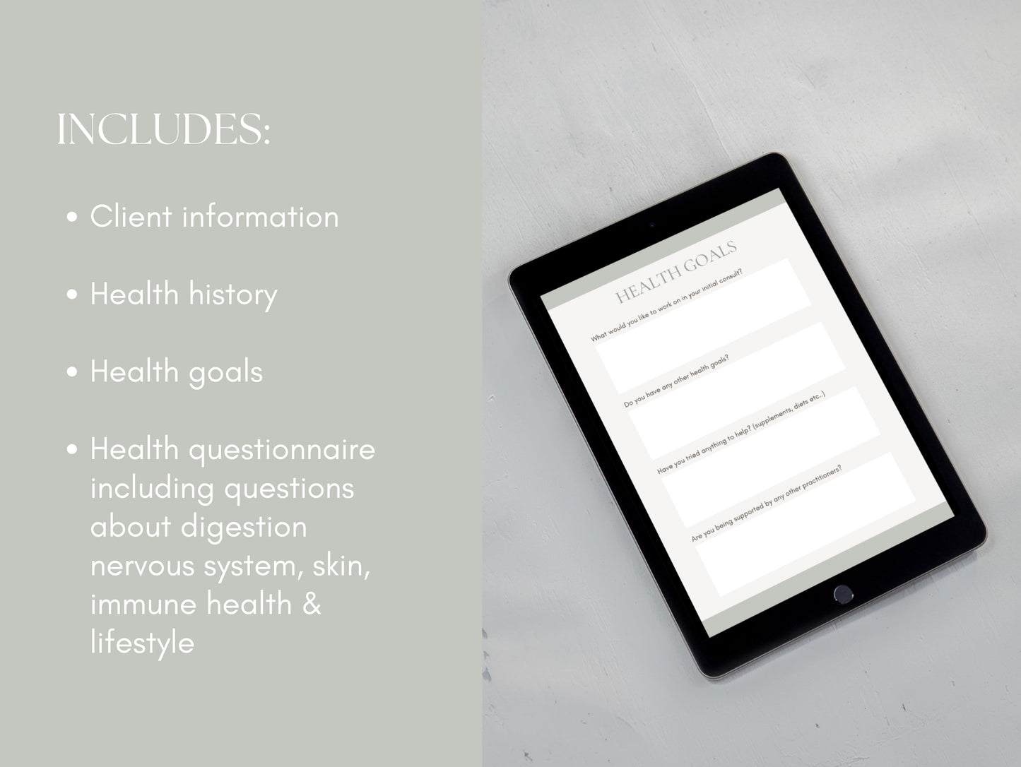 Editable client intake and consent form for ND's and holistic health practitioners