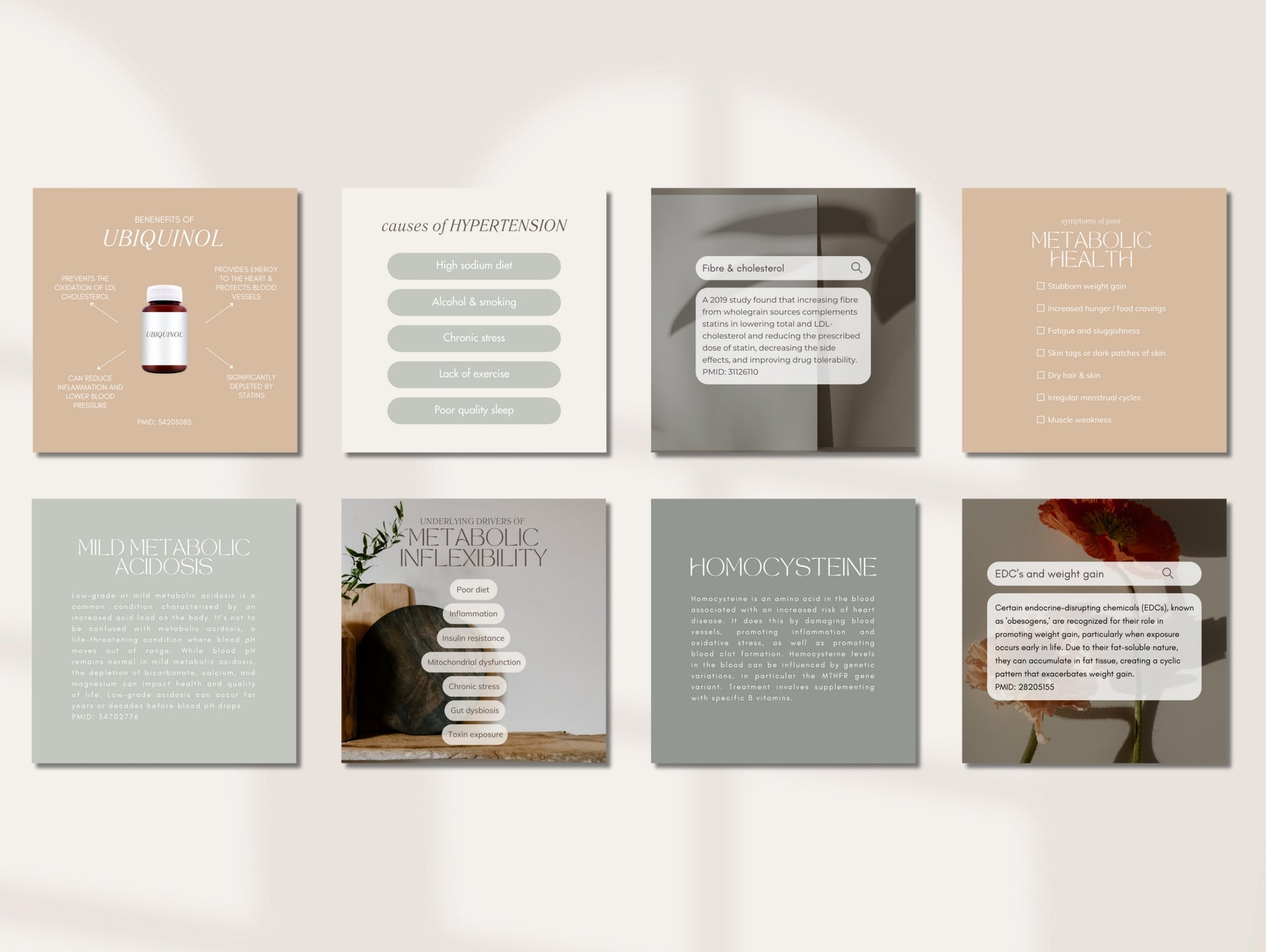 Holistic health Canva templates for metabolic syndrome awareness
