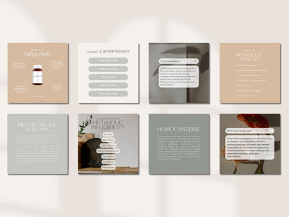Holistic health Canva templates for metabolic syndrome awareness