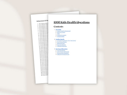 1000 Kids Health Questions