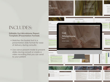 Gut Microbiome Testing Patient Report - Booklet & Presentation