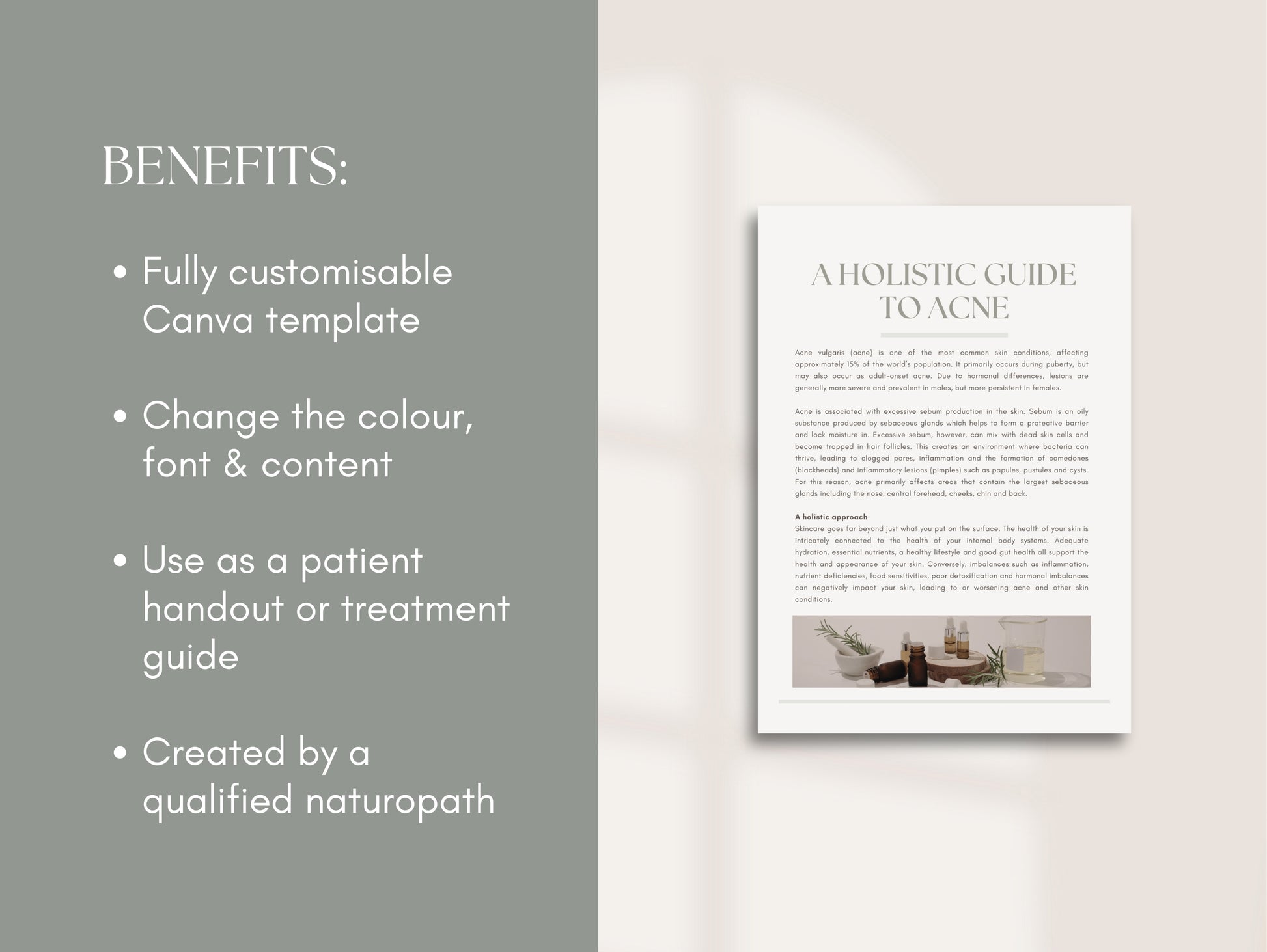 Editable acne patient handout for integrative health practitioners