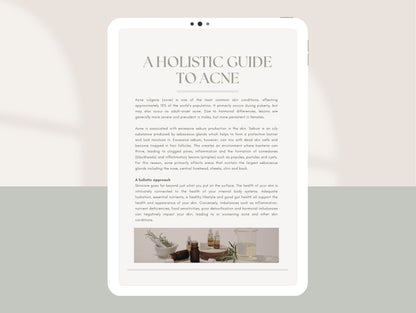 Comprehensive acne recovery booklet for naturopaths and dietitians