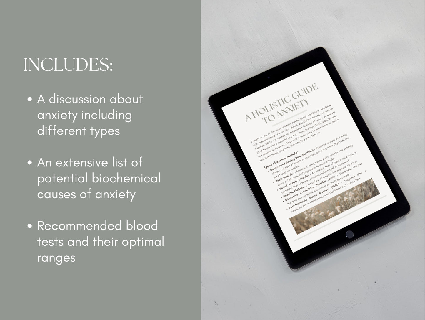 Editable anxiety patient handout for integrative health practitioners
