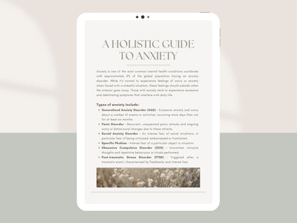 Comprehensive anxiety management booklet for naturopaths and dietitians