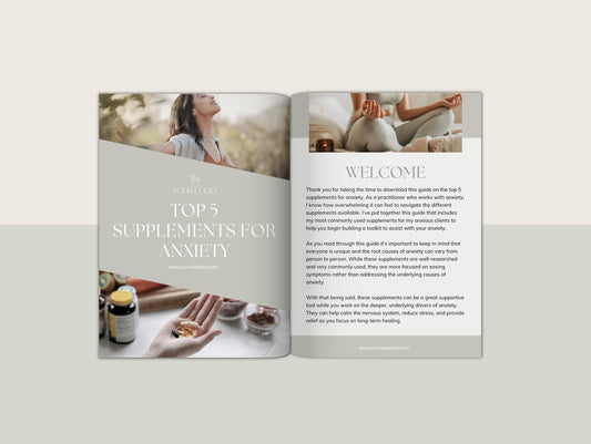 Top 5 supplements for anxiety lead magnet download