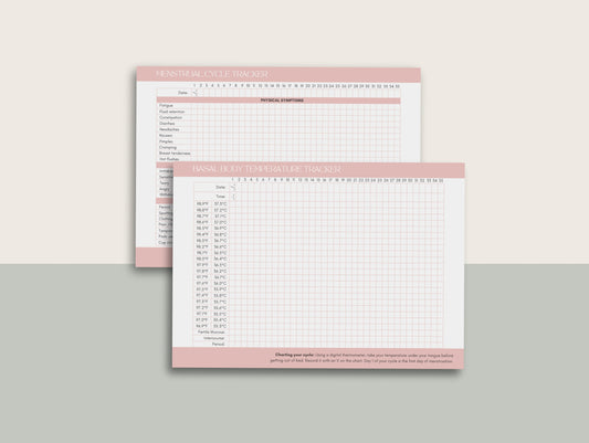 Basal body temperature chart Canva template for fertility tracking