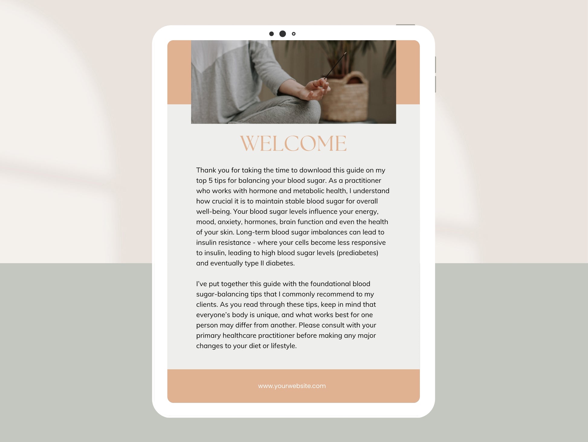 Natural blood sugar management tips guide lead magnet for naturopaths